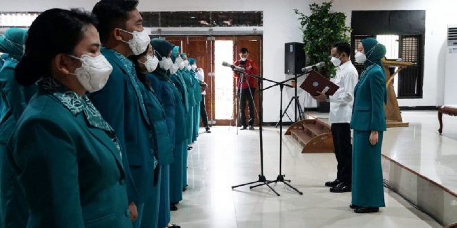 Bertempat di Aula Rumah Jabatan Wali Kota, Rabu (13/4/2022), Wali Kota Palangka Raya, Fairid Naparin didampingi Ketua TP PKK Kota Palangka Raya,